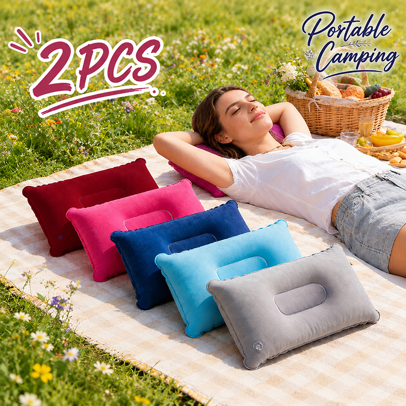 Travel Accessories Pillow - 2Pcs Inflatable Travel Pillows or Pumps