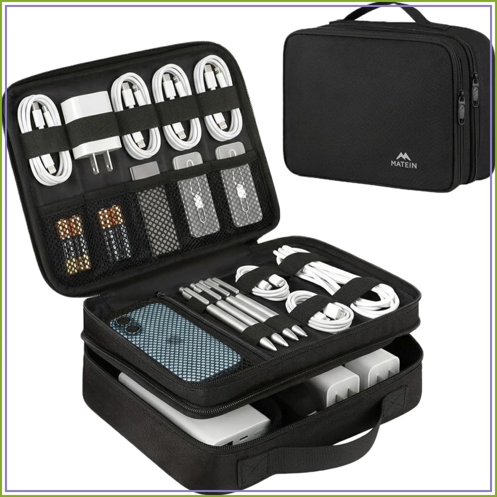 Travel Accessories Essentials - Electronics Organizer Travel Case, Water Resistant