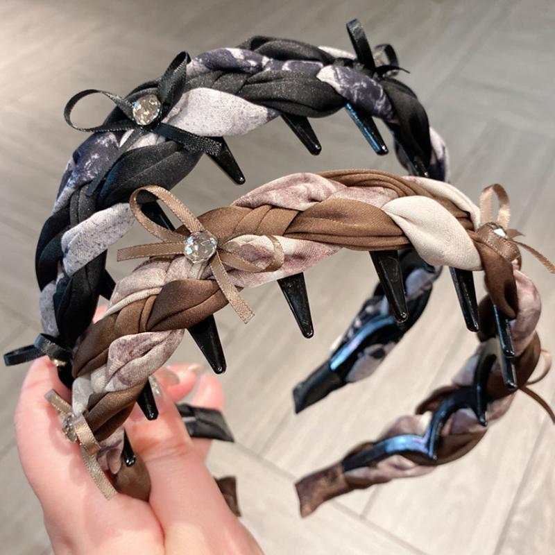 Travel Accessories Shops - Print Braid Hair Bands Versatile Sweet