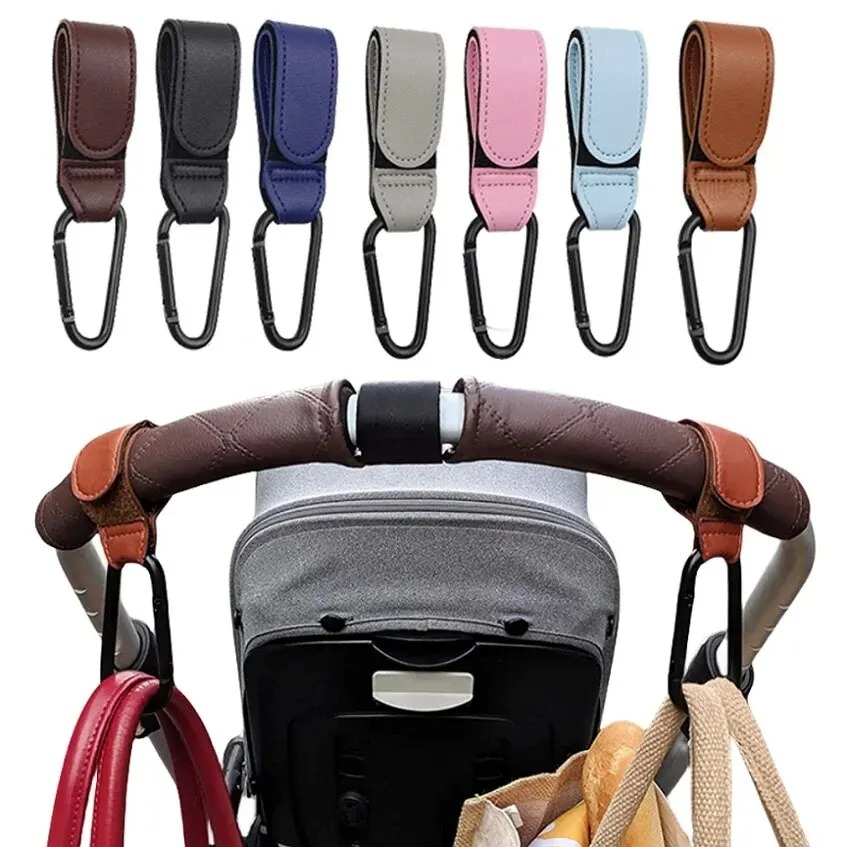 Travel Accessories For 3 Year Old - 2Pcs Leather Cart Hooks Baby Stroller