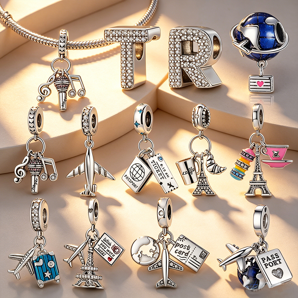 Travel Accessories Gifts For Women - Travel Theme Letter Beads Original 925