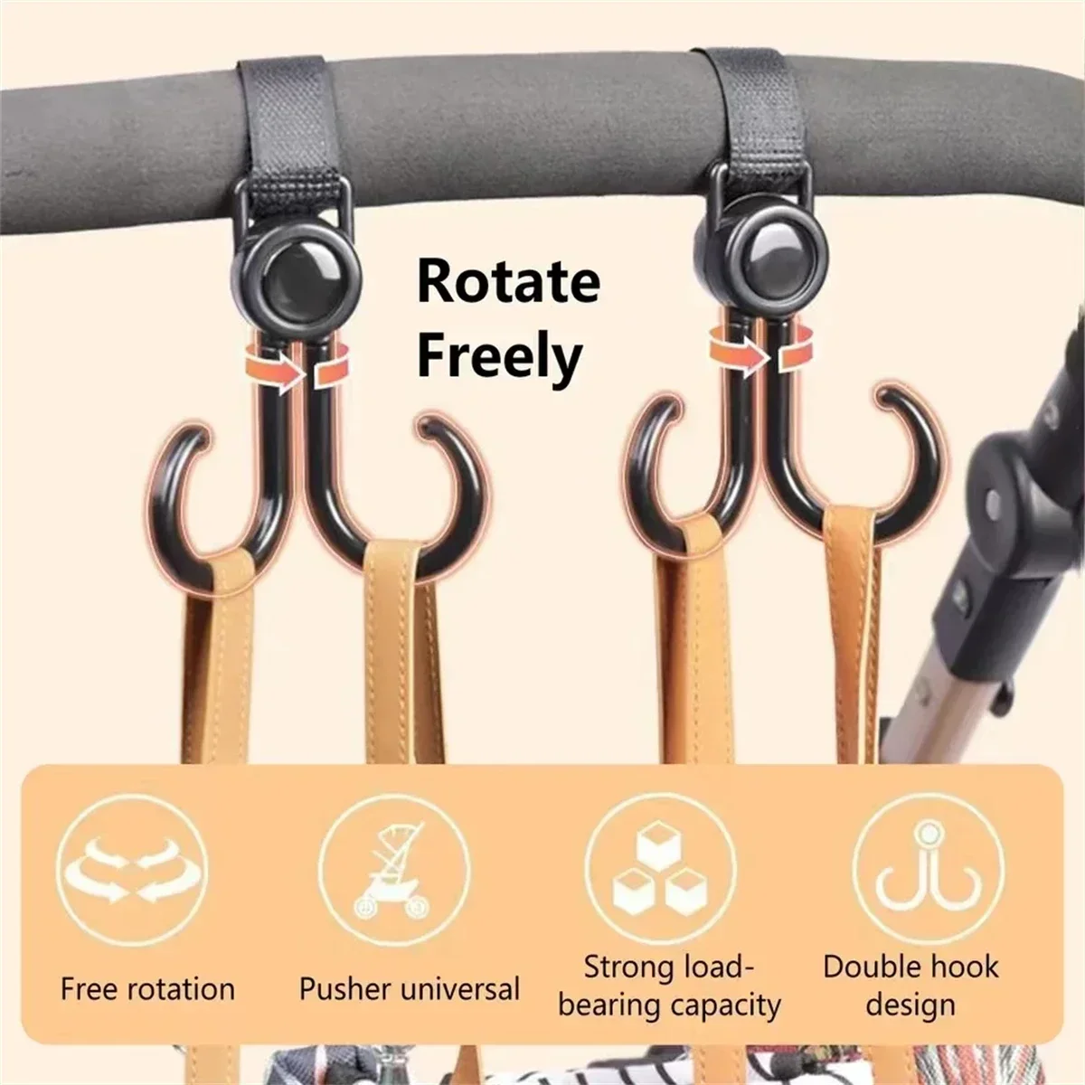 Rotatable Double Hooks Baby St - Travel Accessories For 3 Year Old recension och pris