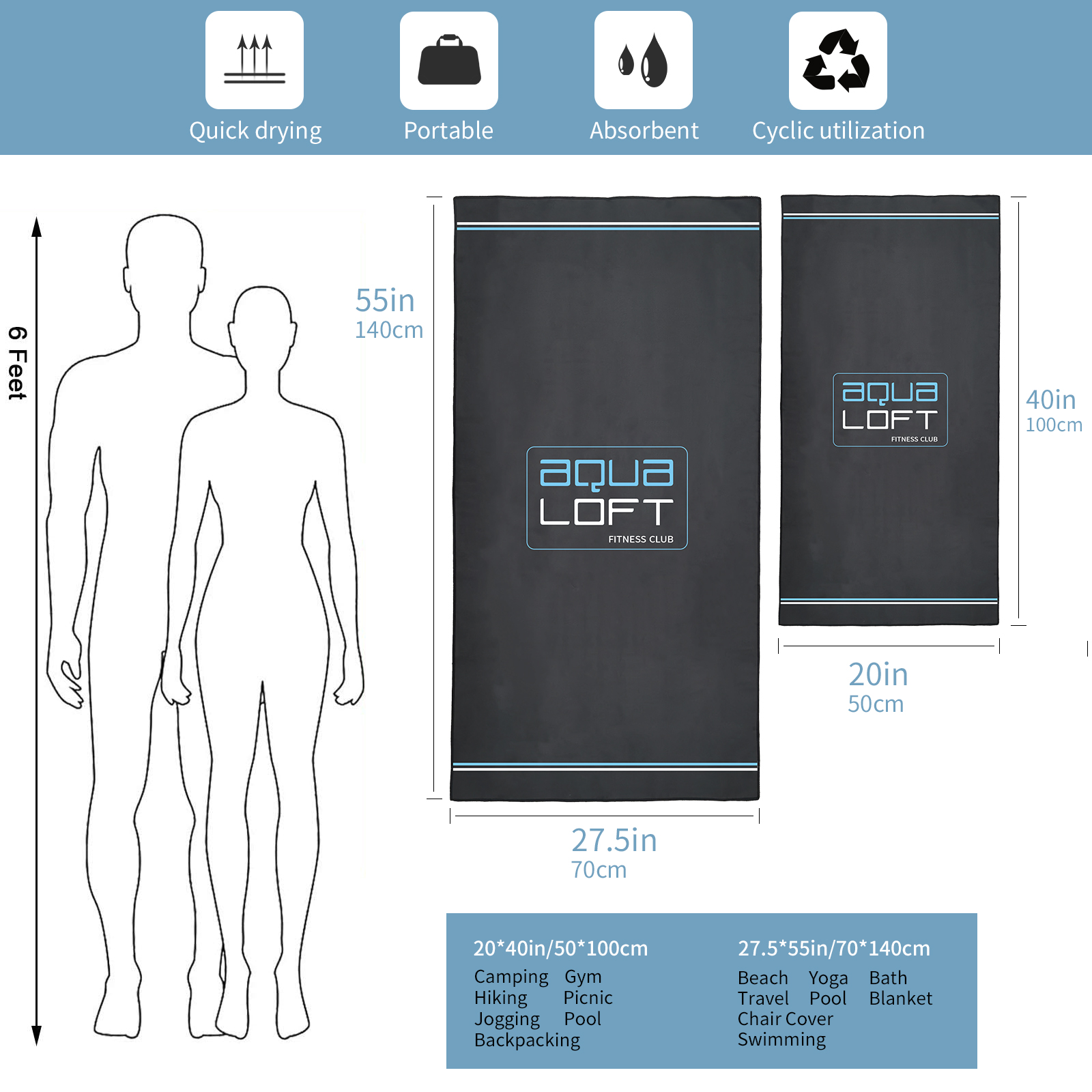 AQUA Microfiber Quick Dry and  - Travel Towel Quick Dry recension och pris