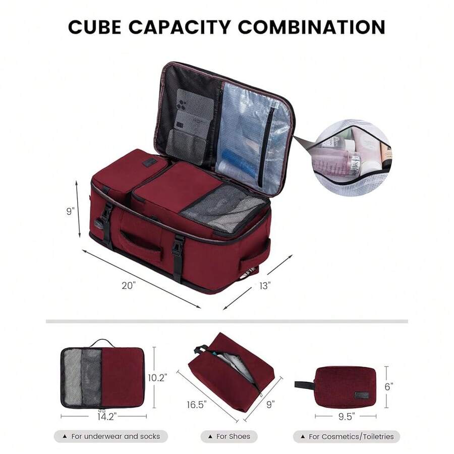 40L Travel Carry On Backpack F - Travel Packing Cube recension och pris