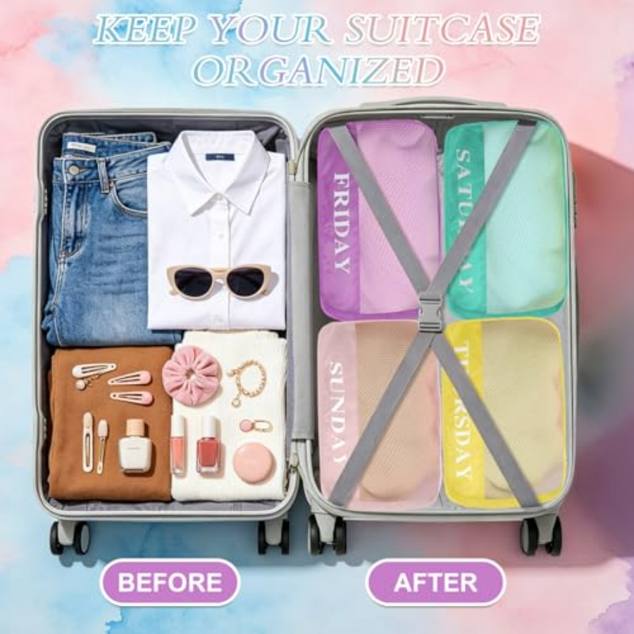 15 Pack Days of The Week Packi - Travel Packing Cube recension och pris