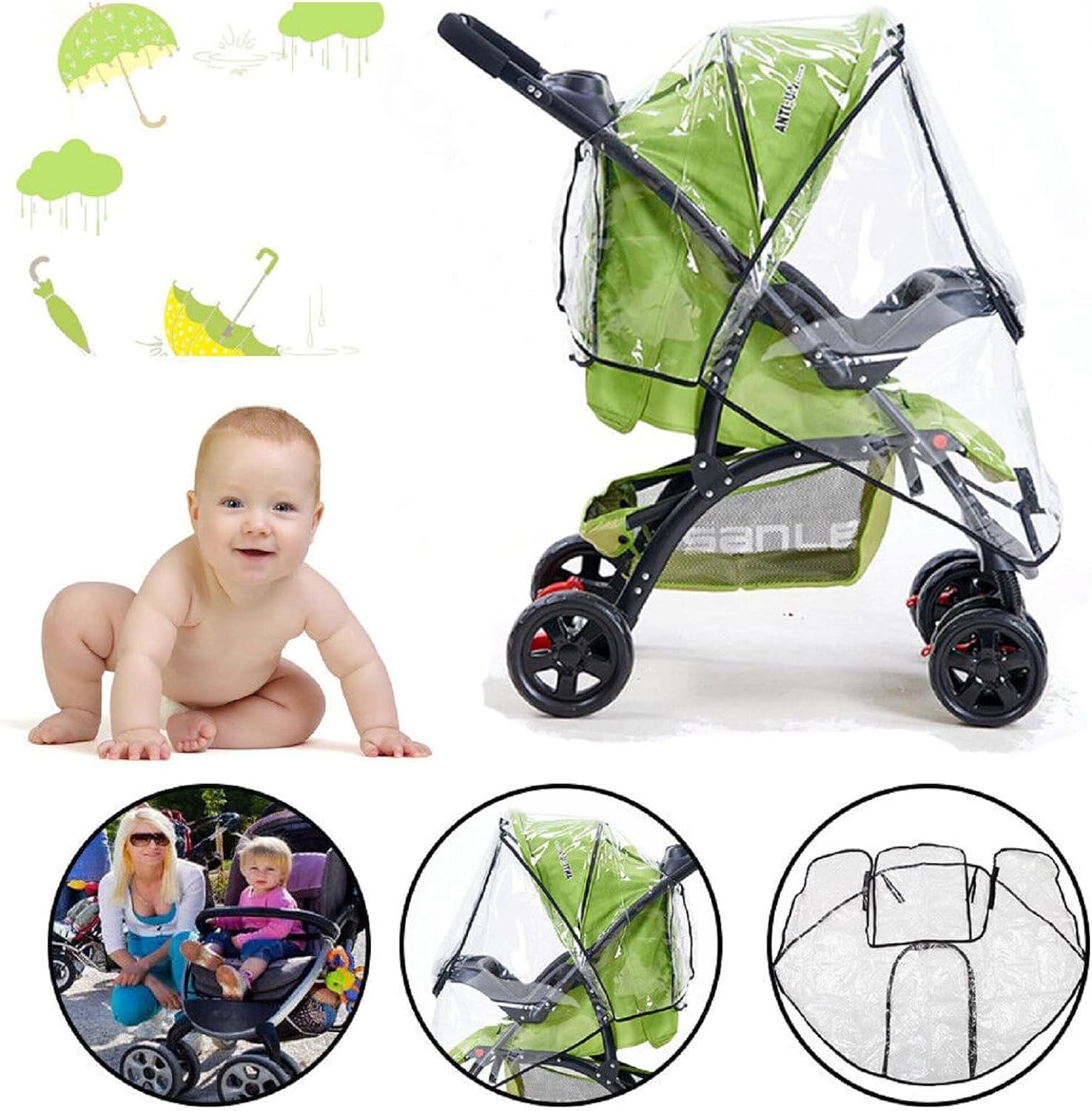 Baby Stroller Rain Cover, Univ - Travel Accessories For Baby recension och pris