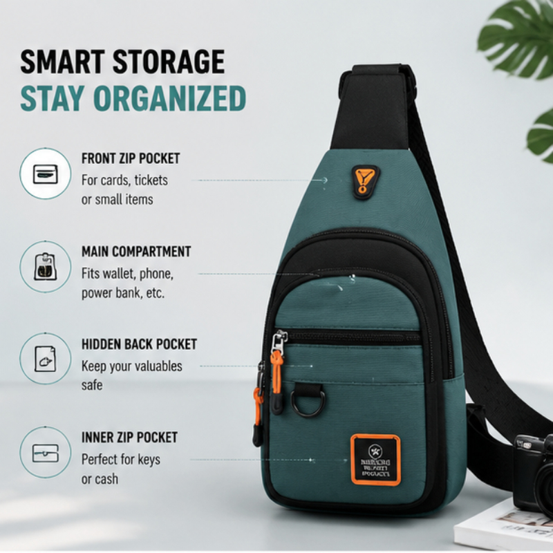 Waterproof Chest Crossbody Bag - Travel Accessories Essentials recension och pris