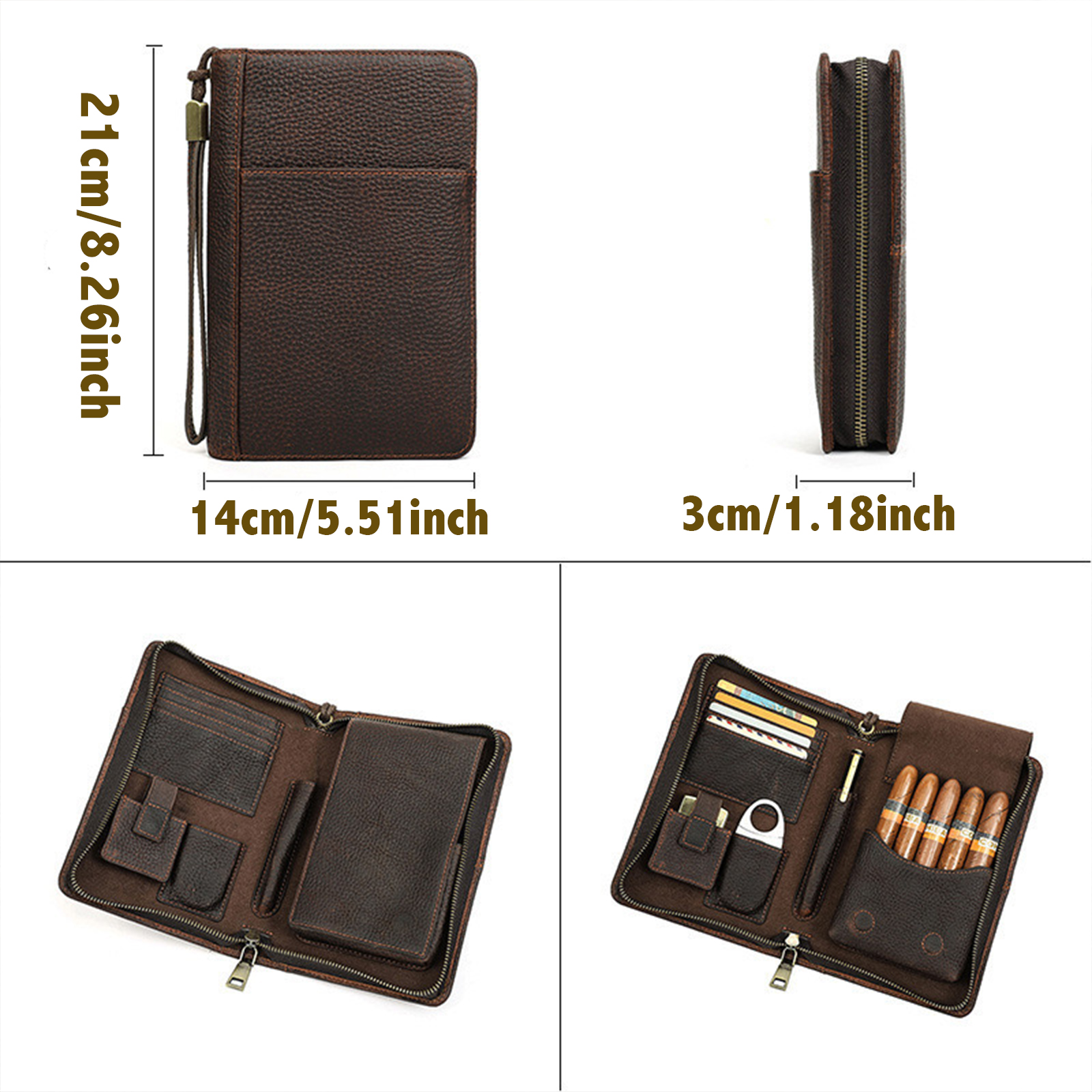 1pc,Leather cigar storage bag, - Travel Accessories In Store recension och pris