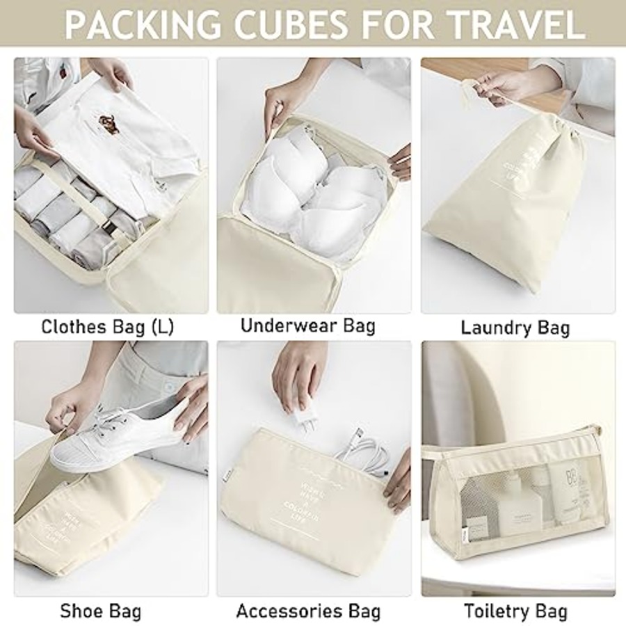 8 Set Packing Cubes for Travel - Travel Packing Cube recension och pris