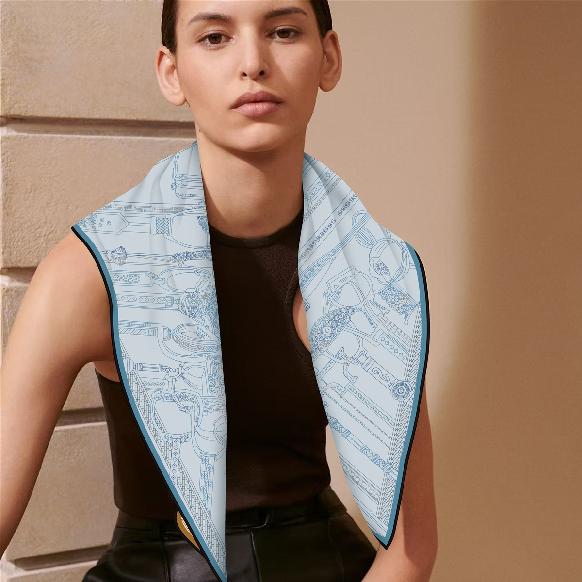 Two Sided Print Twill Scarf Wo - Travel Accessories Designer recension och pris