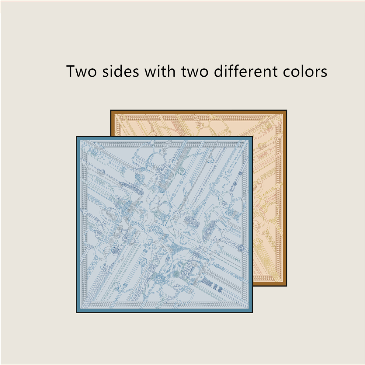 Two Sided Print Twill Scarf Wo - Travel Accessories Designer recension och pris