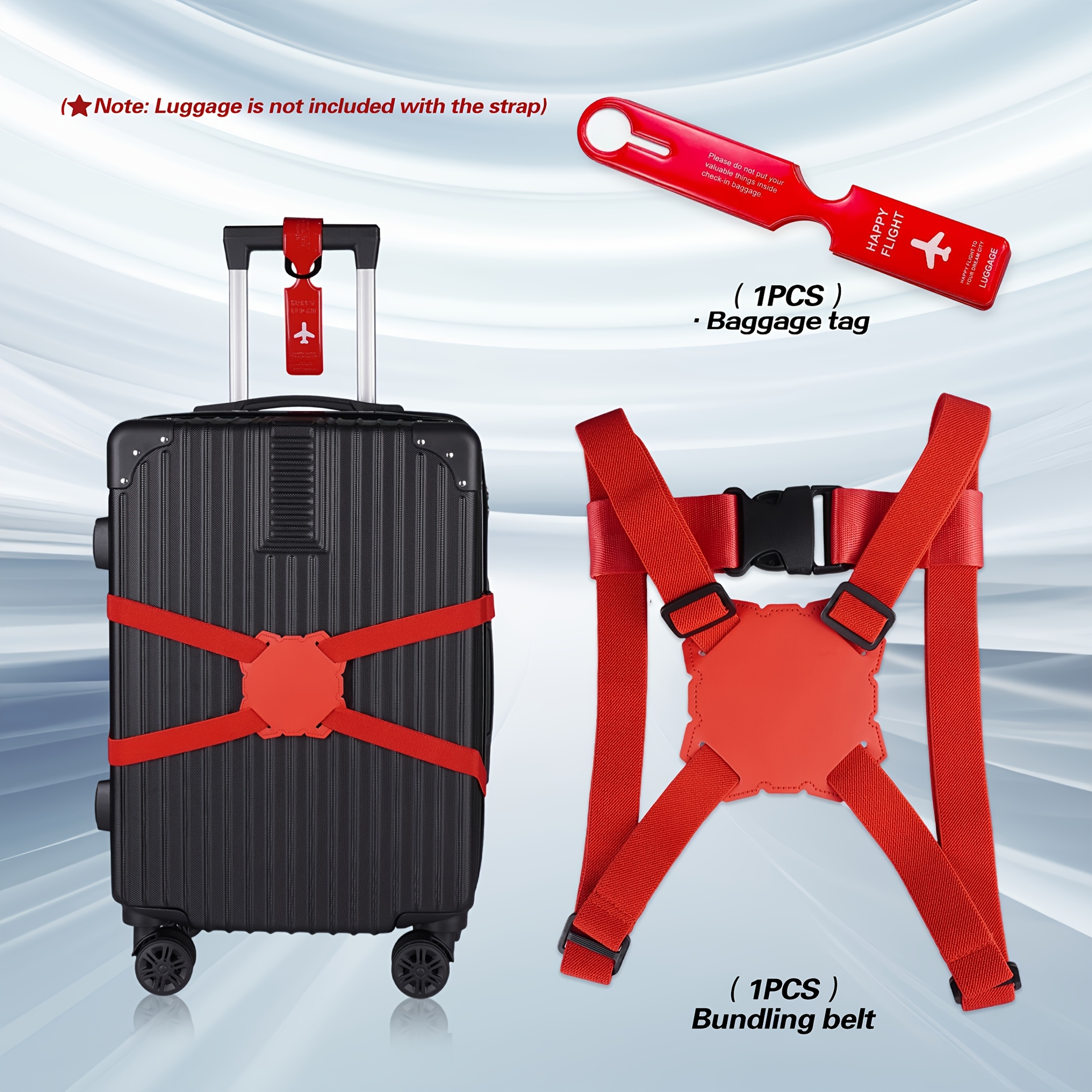 2-Piece Luggage Strap Set + Lu - Travel Accessories Gear recension och pris