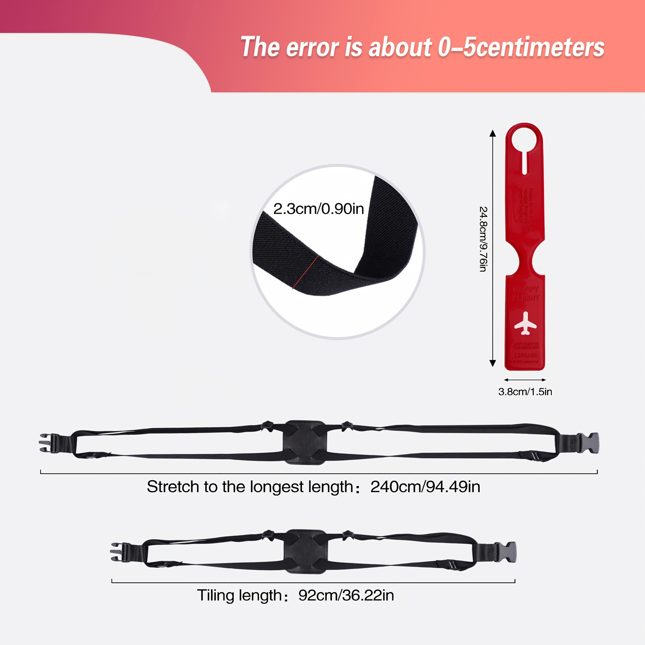 2-Piece Luggage Strap Set + Lu - Travel Accessories Gear recension och pris