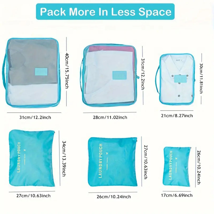 6pcs Travel Organizer Storage  - Travel Packing Cube recension och pris
