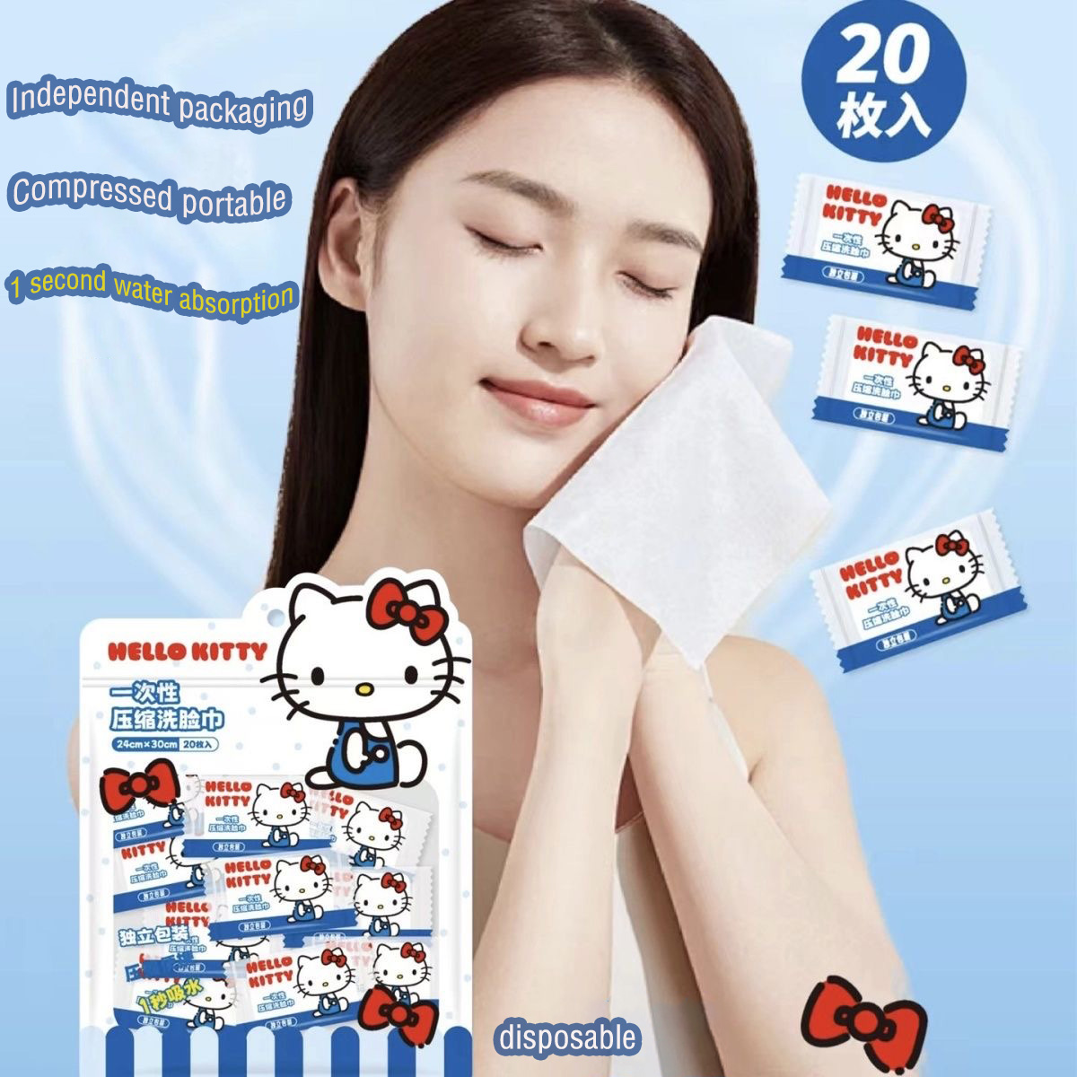 Hello Kitty Compressed Disposa - Travel Accessories For Japan Trip recension och pris