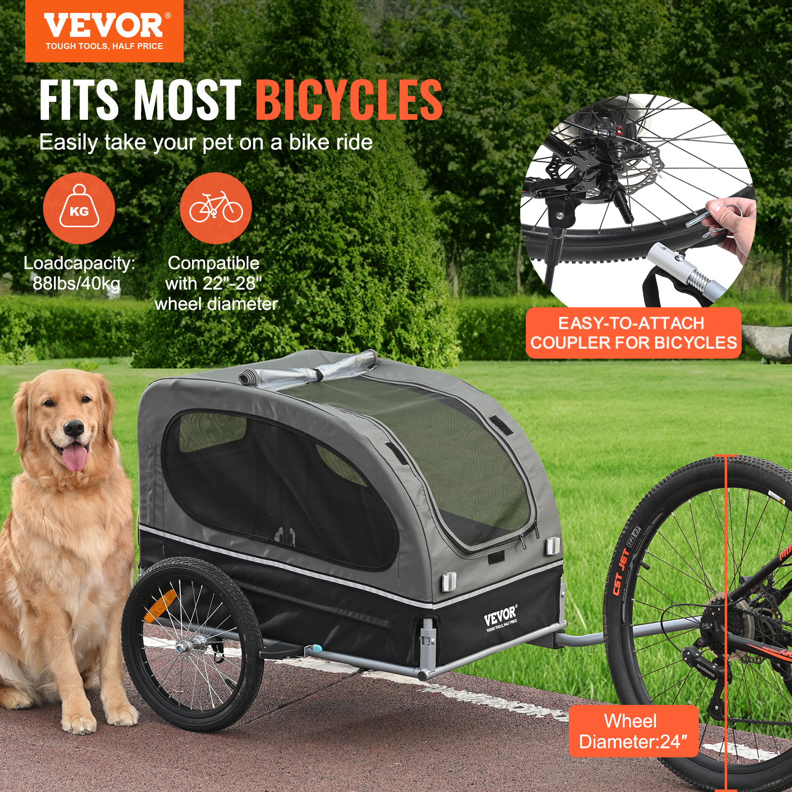 SucceBuy 88 lbs Dog Bike Trail - Travel Accessories In Store recension och pris