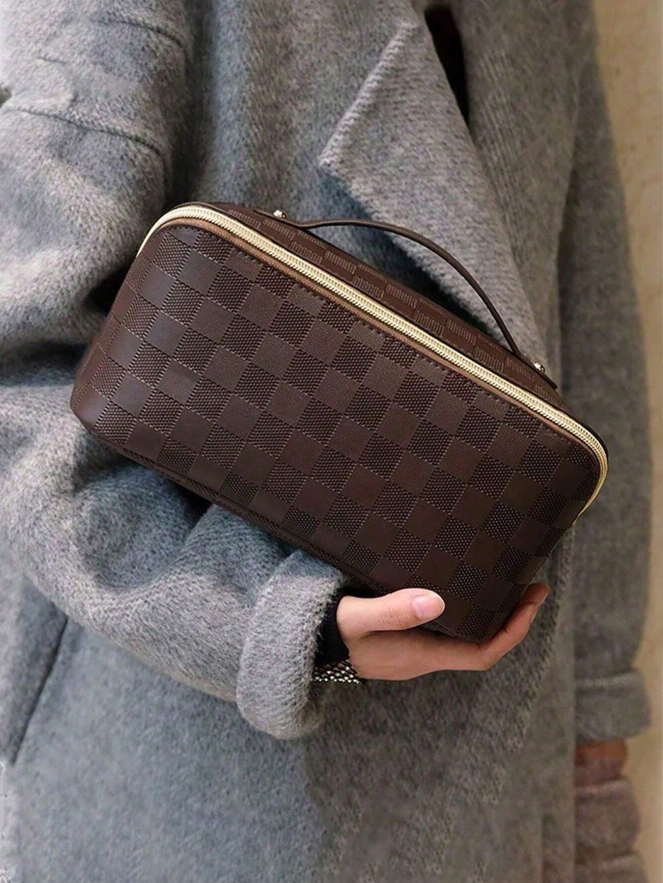 1pc PU Leather Cosmetic Bag, H - Travel Accessories Gifts For Women recension och pris