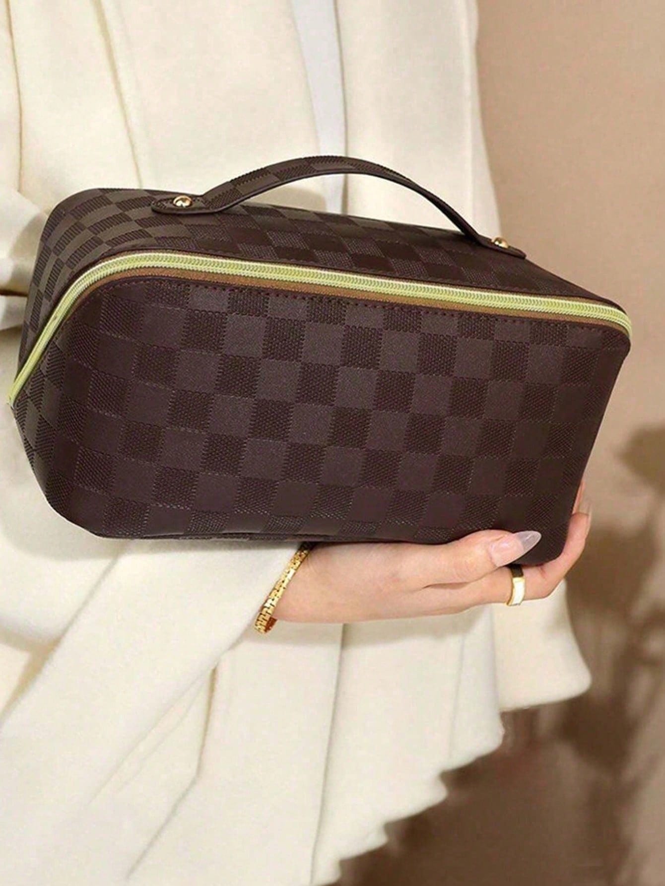 1pc PU Leather Cosmetic Bag, H - Travel Accessories Gifts For Women recension och pris