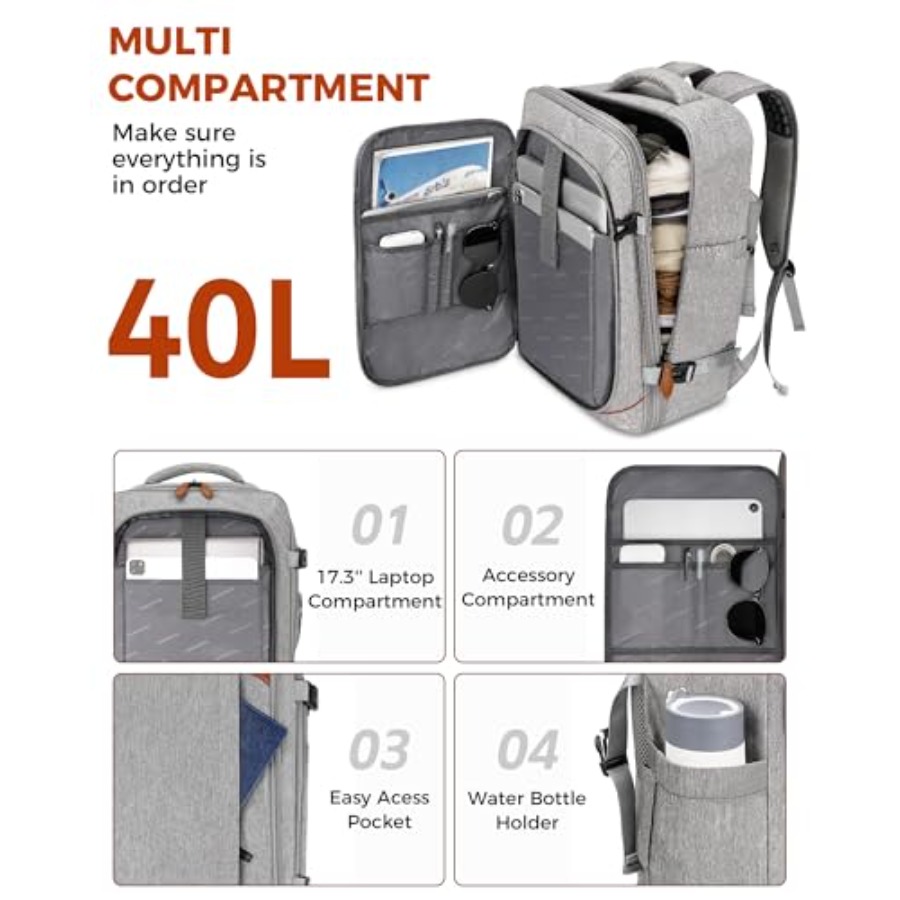 Carry on Backpack, Flight Appr - Travel Packing Cube recension och pris