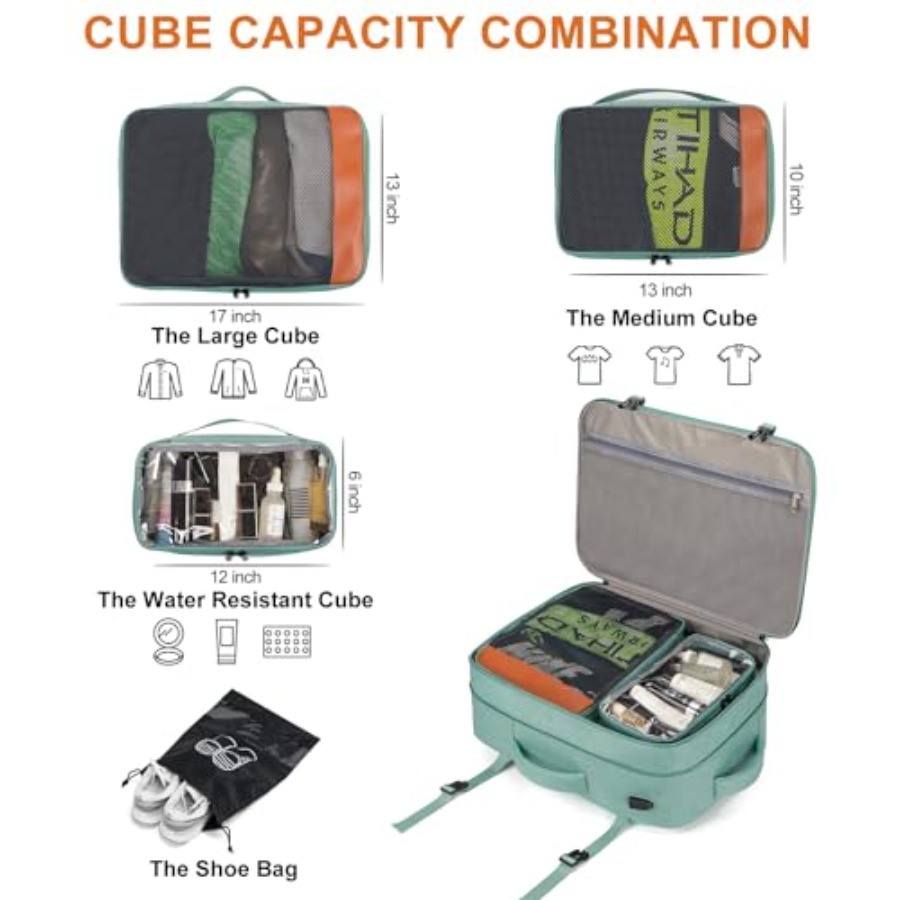 Laptop Travel Backpack with 4  - Travel Packing Cube recension och pris