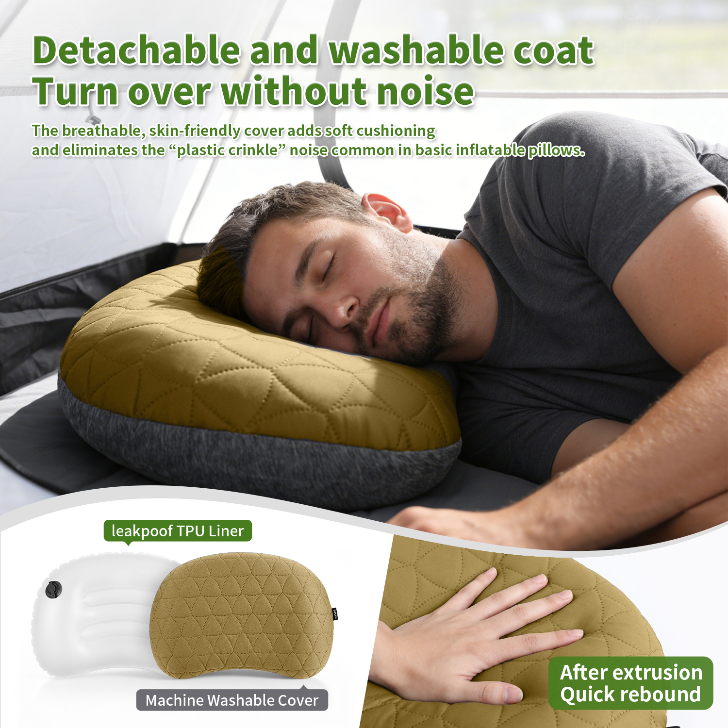 MAPLEAF Camping Inflatable Pil - Travel Accessories Pillow recension och pris