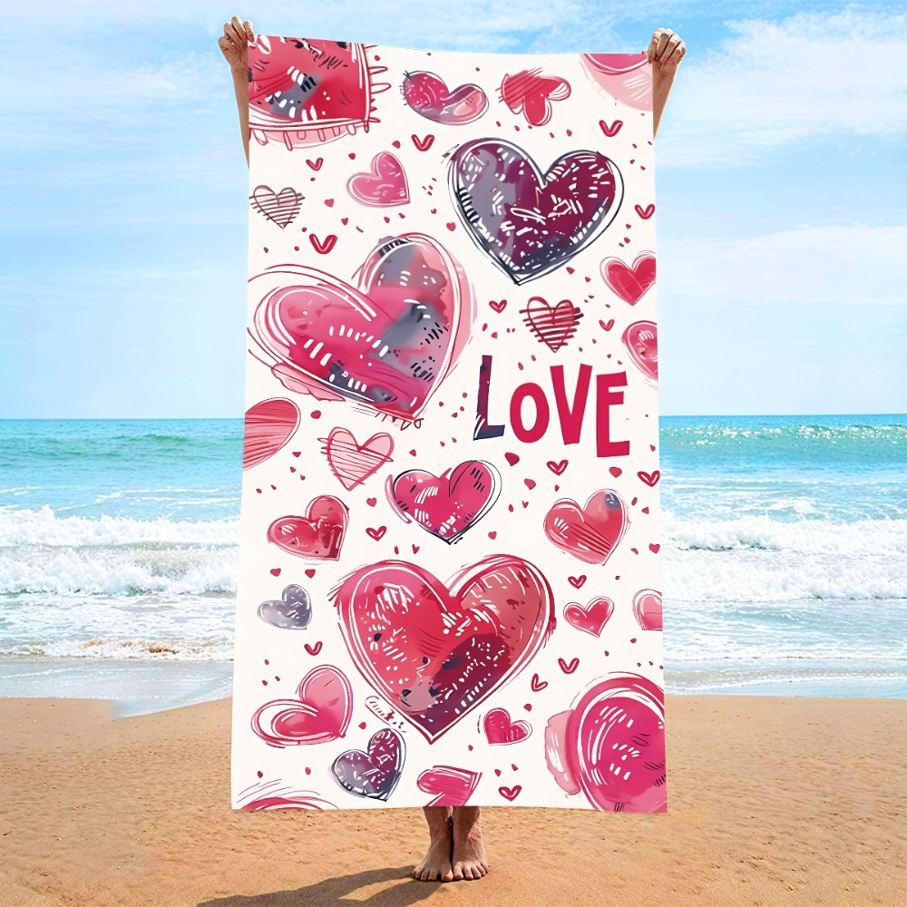 Heart Symbol Bath Towel 27x55i - Travel Towel Quick Dry recension och pris
