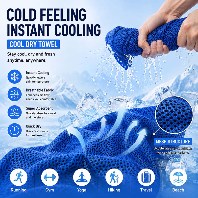 Portable Cooling Sports Towel  - Travel Towel Quick Dry recension och pris