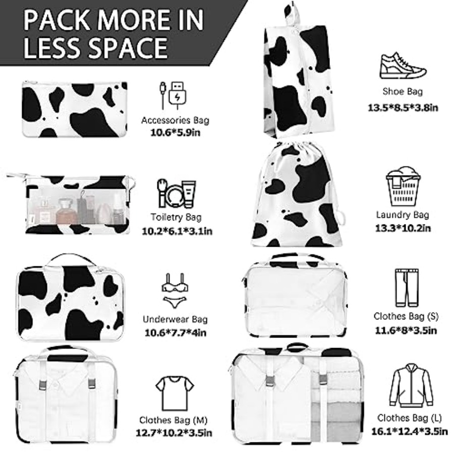 8 Set Packing Cubes for Travel - Travel Packing Cube recension och pris