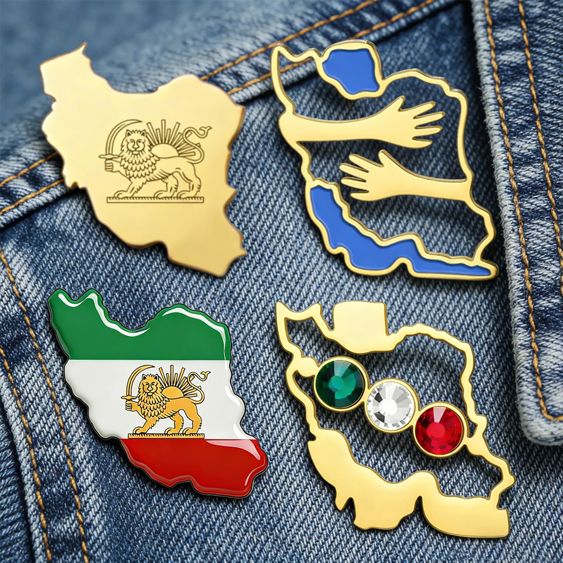 Dawapara Iran Map Shape Brooch - Travel Accessories Gear recension och pris
