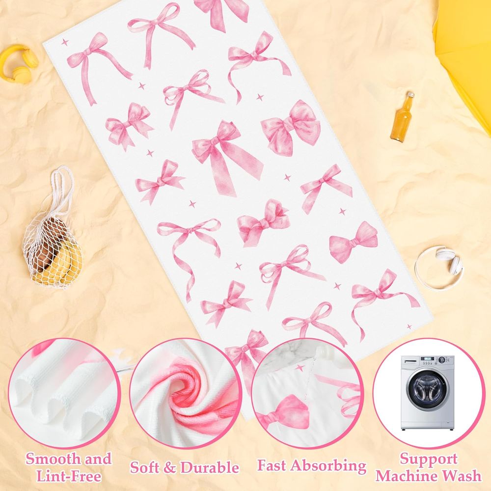 Pink Bow-Decorated 30x60 Inch  - Travel Towel Quick Dry recension och pris
