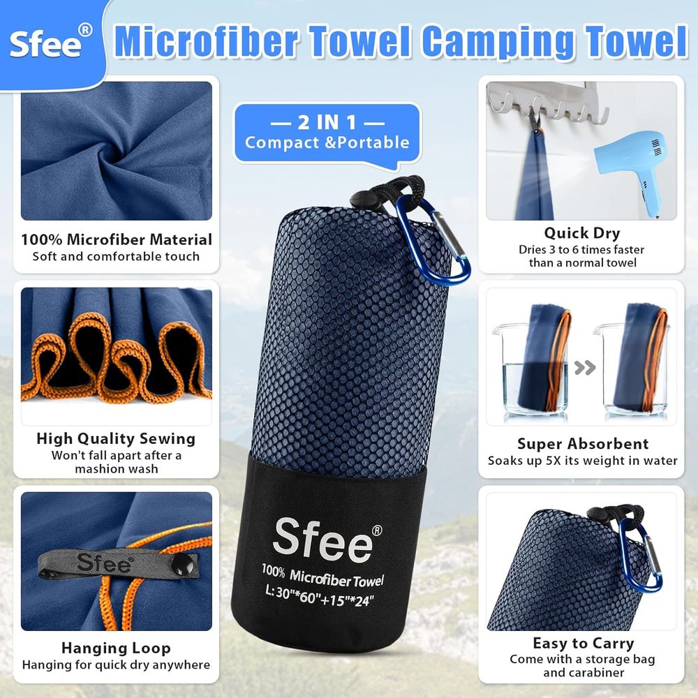 Compact Large Absorbent Travel - Travel Towel Quick Dry recension och pris